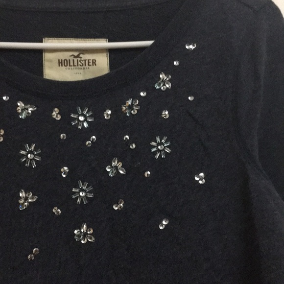 HOLLISTER CHARCOAL GREY WITH RHINESTONES - Picture 5 of 8